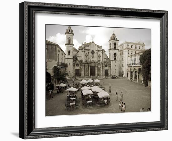 Havana, Cafe in Plaza De La Catedral, Havana, Cuba-Paul Harris-Framed Photographic Print