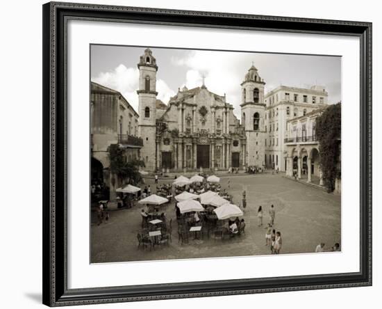 Havana, Cafe in Plaza De La Catedral, Havana, Cuba-Paul Harris-Framed Photographic Print