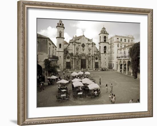 Havana, Cafe in Plaza De La Catedral, Havana, Cuba-Paul Harris-Framed Photographic Print