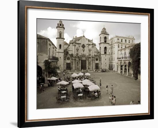 Havana, Cafe in Plaza De La Catedral, Havana, Cuba-Paul Harris-Framed Photographic Print