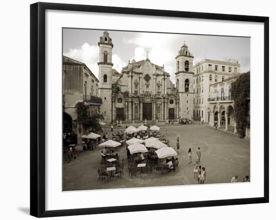 Havana, Cafe in Plaza De La Catedral, Havana, Cuba-Paul Harris-Framed Photographic Print