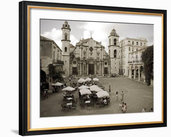 Havana, Cafe in Plaza De La Catedral, Havana, Cuba-Paul Harris-Framed Photographic Print