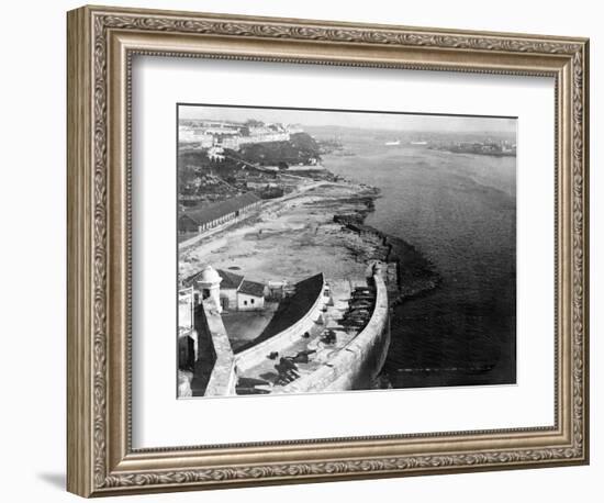 Havana, Cuba Harbor with part of Morro Castle Photograph - Havana, Cuba-Lantern Press-Framed Art Print