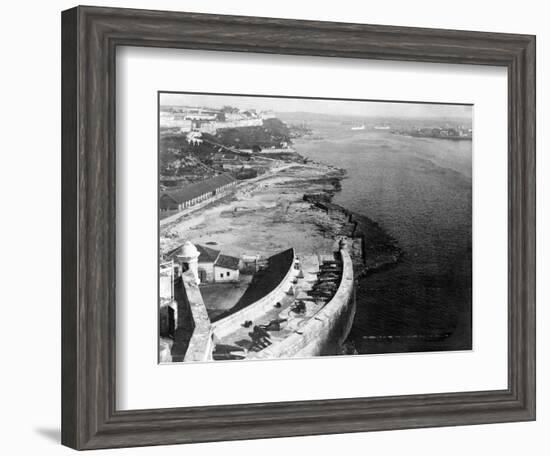 Havana, Cuba Harbor with part of Morro Castle Photograph - Havana, Cuba-Lantern Press-Framed Art Print