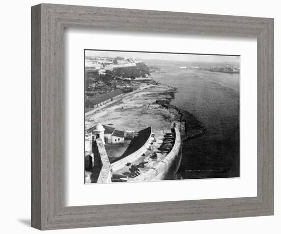 Havana, Cuba Harbor with part of Morro Castle Photograph - Havana, Cuba-Lantern Press-Framed Art Print