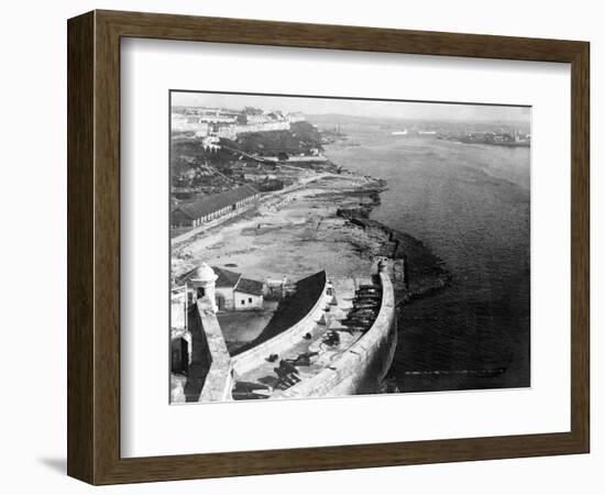 Havana, Cuba Harbor with part of Morro Castle Photograph - Havana, Cuba-Lantern Press-Framed Art Print