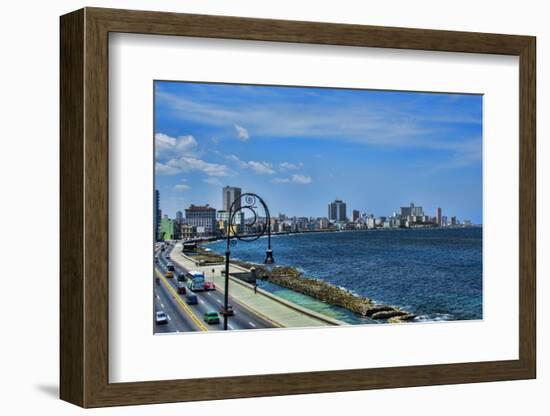 Havana, Cuba. Malecon along water-Bill Bachmann-Framed Photographic Print