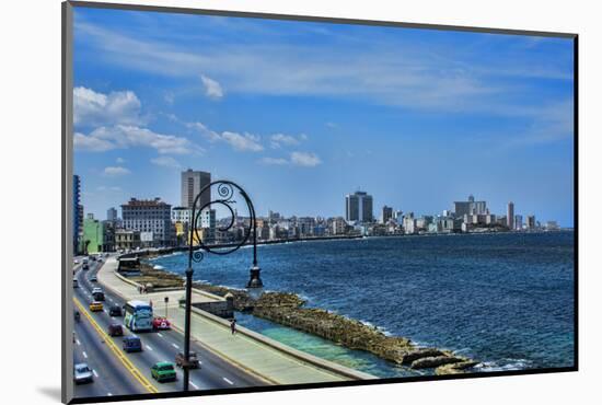 Havana, Cuba. Malecon along water-Bill Bachmann-Mounted Photographic Print