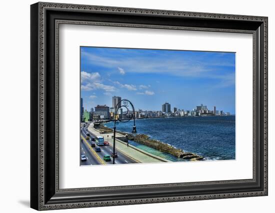 Havana, Cuba. Malecon along water-Bill Bachmann-Framed Photographic Print