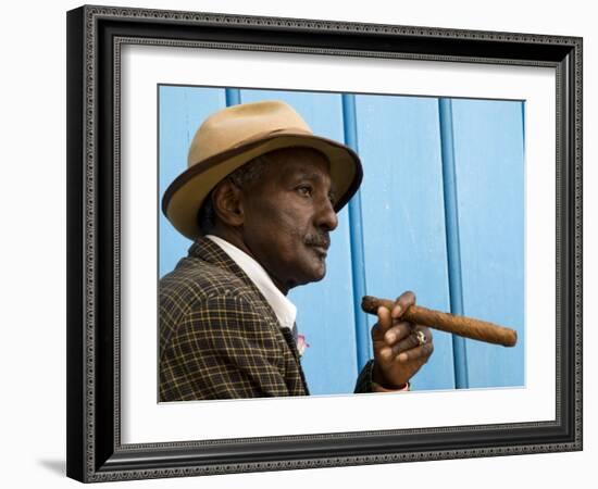 Havana, Cuban Man, Plaza De La Catedral, Havana, Cuba-Paul Harris-Framed Photographic Print