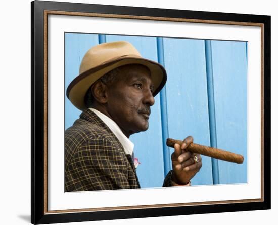 Havana, Cuban Man, Plaza De La Catedral, Havana, Cuba-Paul Harris-Framed Photographic Print