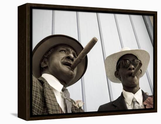 Havana, Cuban Man, Plaza De La Catedral, Havana, Cuba-Paul Harris-Framed Premier Image Canvas