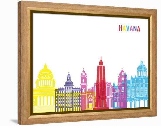 Havana Skyline Pop-paulrommer-Framed Stretched Canvas