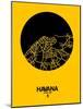Havana Street Map Yellow-NaxArt-Mounted Art Print