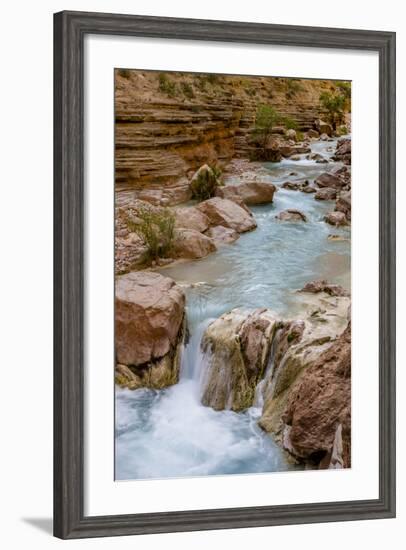 Havasu Creek. Mineral Colored Water. Grand Canyon. Arizona. USA-Tom Norring-Framed Photographic Print