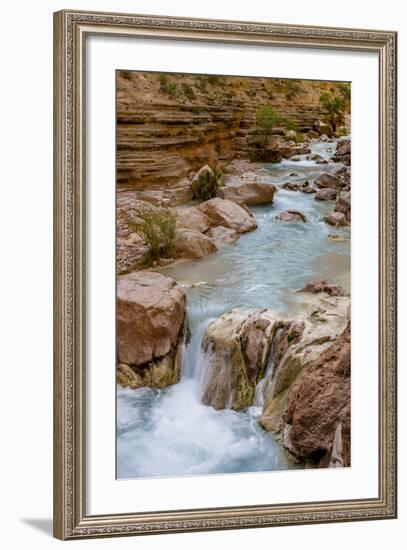 Havasu Creek. Mineral Colored Water. Grand Canyon. Arizona. USA-Tom Norring-Framed Photographic Print