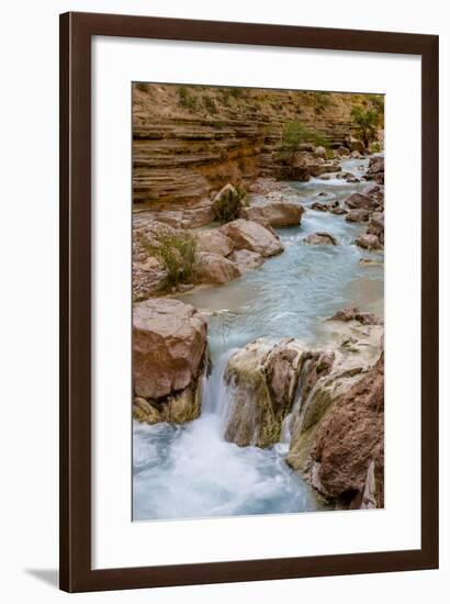 Havasu Creek. Mineral Colored Water. Grand Canyon. Arizona. USA-Tom Norring-Framed Photographic Print