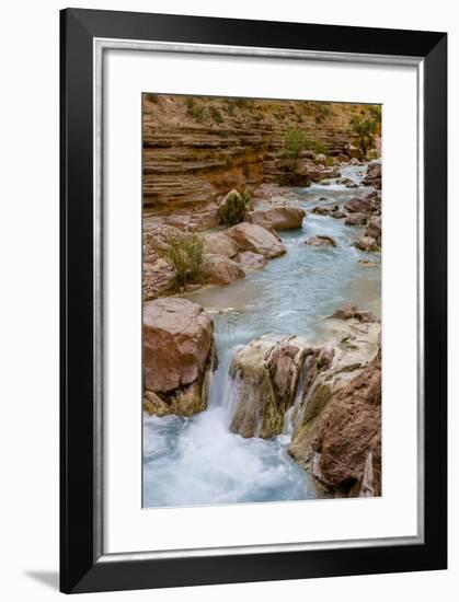 Havasu Creek. Mineral Colored Water. Grand Canyon. Arizona. USA-Tom Norring-Framed Photographic Print