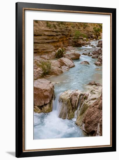 Havasu Creek. Mineral Colored Water. Grand Canyon. Arizona. USA-Tom Norring-Framed Photographic Print