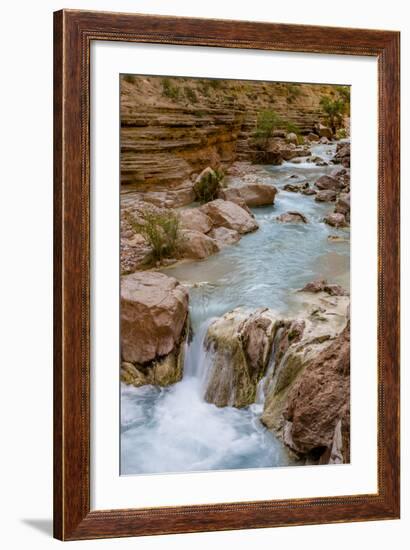Havasu Creek. Mineral Colored Water. Grand Canyon. Arizona. USA-Tom Norring-Framed Photographic Print