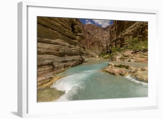 Havasu Creek. Mineral Colored Water. Grand Canyon. Arizona. USA-Tom Norring-Framed Photographic Print