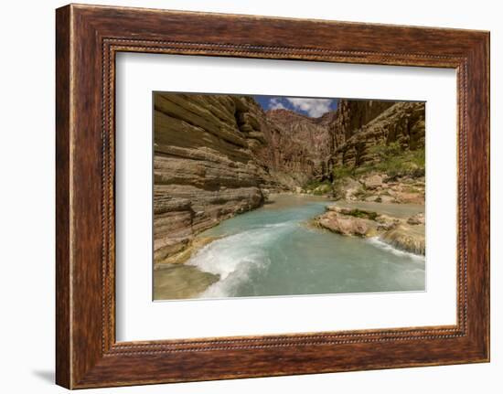 Havasu Creek. Mineral Colored Water. Grand Canyon. Arizona. USA-Tom Norring-Framed Photographic Print