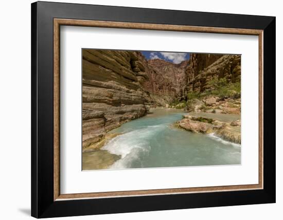 Havasu Creek. Mineral Colored Water. Grand Canyon. Arizona. USA-Tom Norring-Framed Photographic Print