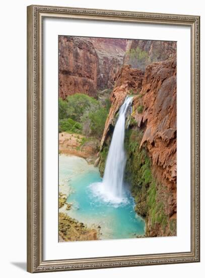 Havasu Waterfall on the Havasupai Reservation in Arizona, USA-Chuck Haney-Framed Photographic Print