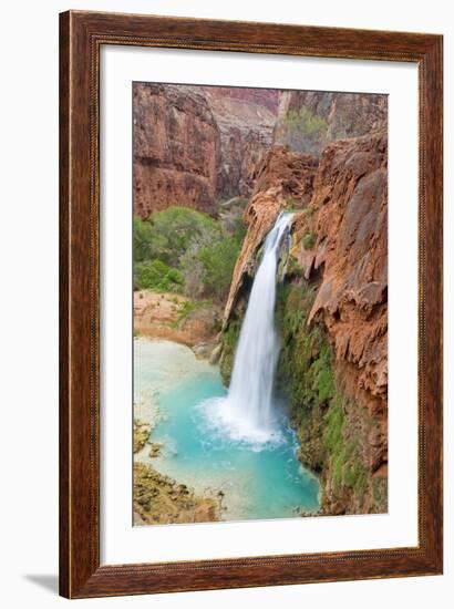 Havasu Waterfall on the Havasupai Reservation in Arizona, USA-Chuck Haney-Framed Photographic Print