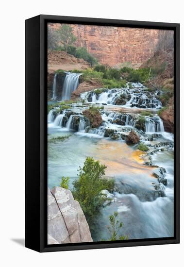 Havasu Waterfall on the Havasupai Reservation in Arizona, USA-Chuck Haney-Framed Premier Image Canvas