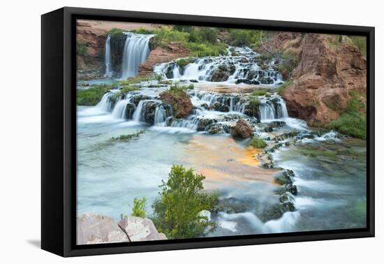 Havasu Waterfall on the Havasupai Reservation in Arizona, USA-Chuck Haney-Framed Premier Image Canvas