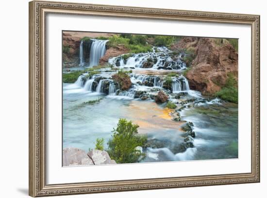 Havasu Waterfall on the Havasupai Reservation in Arizona, USA-Chuck Haney-Framed Photographic Print