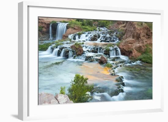 Havasu Waterfall on the Havasupai Reservation in Arizona, USA-Chuck Haney-Framed Photographic Print