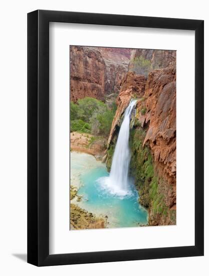 Havasu Waterfall on the Havasupai Reservation in Arizona, USA-Chuck Haney-Framed Photographic Print