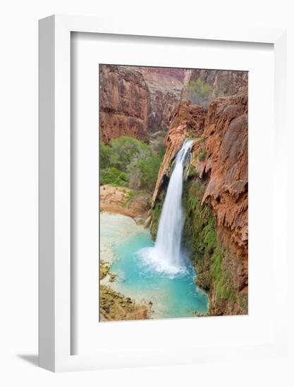 Havasu Waterfall on the Havasupai Reservation in Arizona, USA-Chuck Haney-Framed Photographic Print