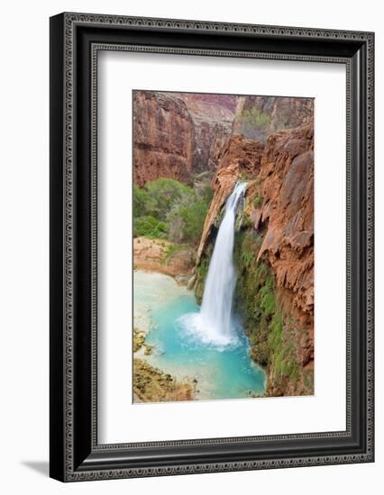 Havasu Waterfall on the Havasupai Reservation in Arizona, USA-Chuck Haney-Framed Photographic Print