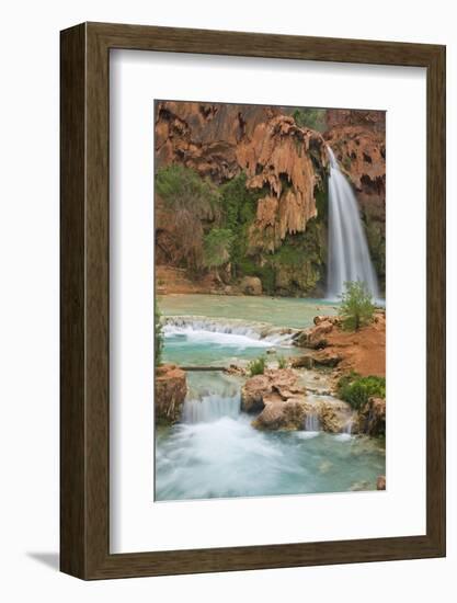 Havasu Waterfall on the Havasupai Reservation in Arizona, USA-Chuck Haney-Framed Photographic Print