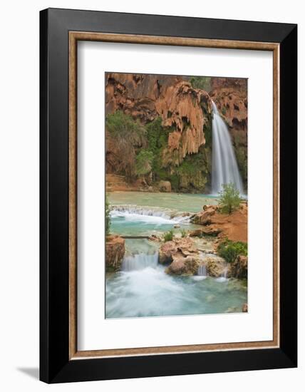 Havasu Waterfall on the Havasupai Reservation in Arizona, USA-Chuck Haney-Framed Photographic Print