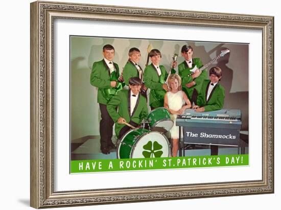 Have a Rockin St. Patricks Day, School Rock Band-null-Framed Art Print