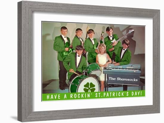 Have a Rockin St. Patricks Day, School Rock Band-null-Framed Art Print