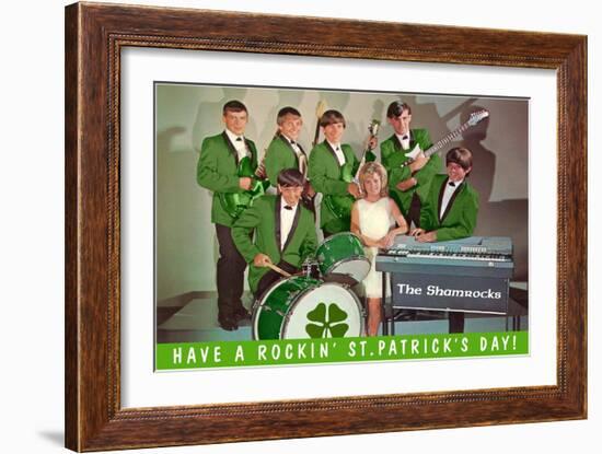 Have a Rockin St. Patricks Day, School Rock Band-null-Framed Art Print