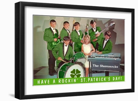 Have a Rockin St. Patricks Day, School Rock Band-null-Framed Art Print