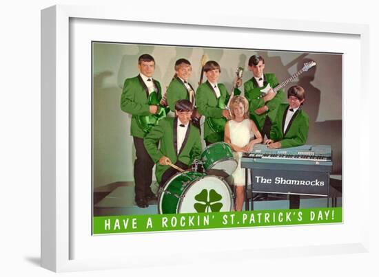 Have a Rockin St. Patricks Day, School Rock Band-null-Framed Art Print