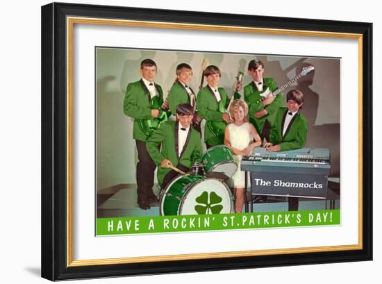 Have a Rockin St. Patricks Day, School Rock Band-null-Framed Art Print
