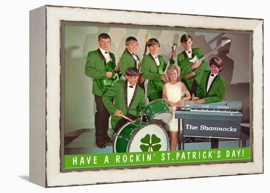 Have a Rockin St. Patricks Day, School Rock Band-null-Framed Stretched Canvas