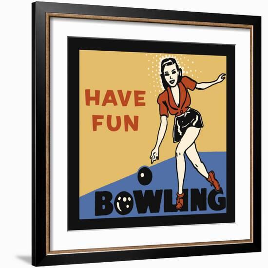 Have Fun Bowling-Retro Series-Framed Art Print