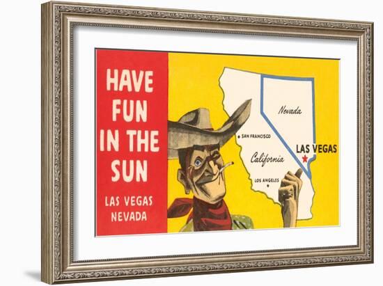 Have Fun in the Sun, Las Vegas, Map, Nevada-null-Framed Art Print