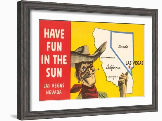 Have Fun in the Sun, Las Vegas, Map, Nevada-null-Framed Art Print