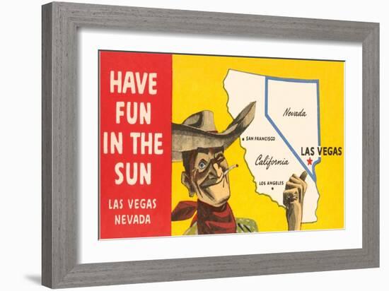 Have Fun in the Sun, Las Vegas, Map, Nevada-null-Framed Art Print