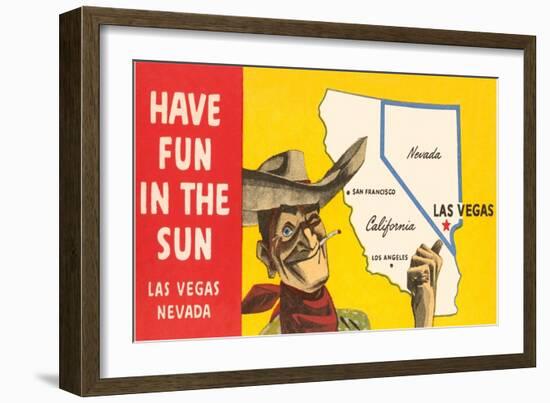 Have Fun in the Sun, Las Vegas, Map, Nevada-null-Framed Art Print